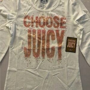 New With Tag juicy Couture Girls Long Sleeve Tshirt 10 Years 100 Percent Cotton